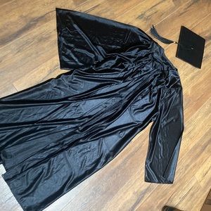 NWT black graduation cap and gown 54” (size large)